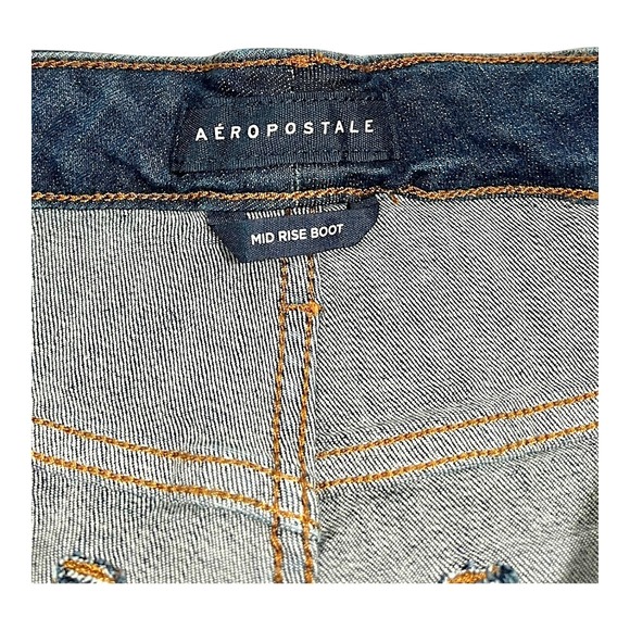 AEROPOSTALE Women's Mid-Rise Bootcut Jeans Blue Stretch Denim Size 12R NWT - Picture 3 of 16